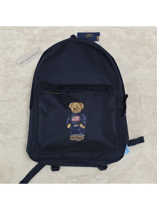 Polo Ralph Lauren Other - Polo Ralph Lauren Backpack Full Size Laptop Navy Blue Polo Bear School Bag NWT